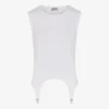 De witte tanktop met jarretelles