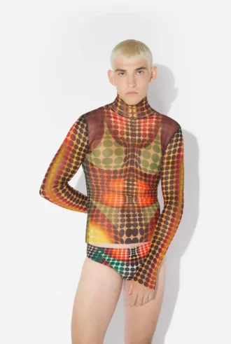 Re-Edition – de bruine mesh-top met stippen